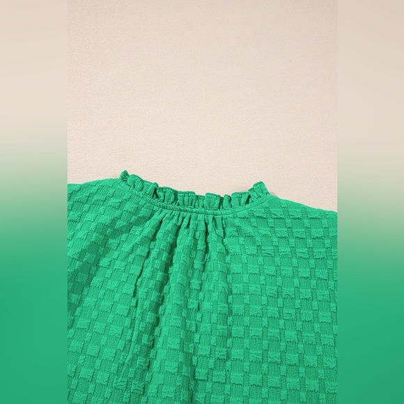 Oh Frill Notched Puff Sleeve Blouse - Picture 7 of 8